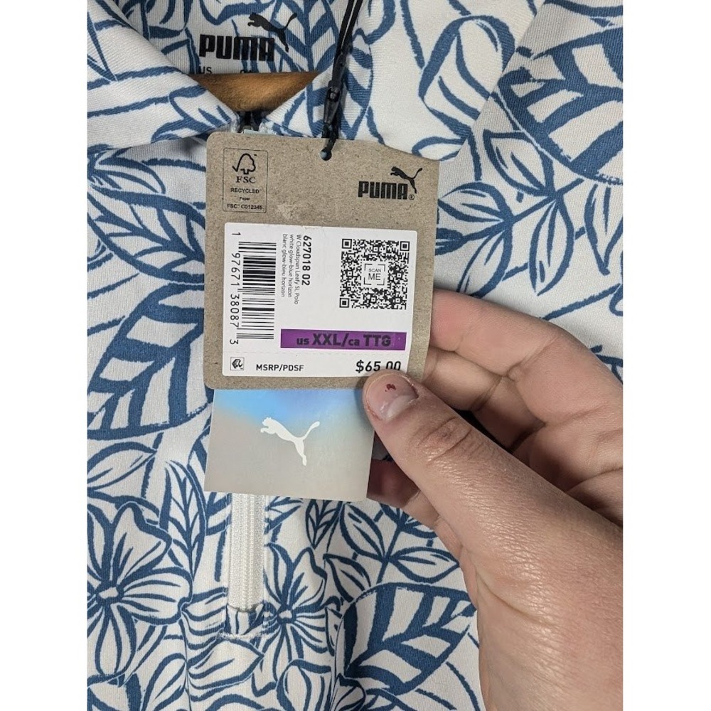 Puma Golf Sleeveless Polo Women's XXL Floral Cloudspun Athletic Pickleball NEW - Picture 6 of 9